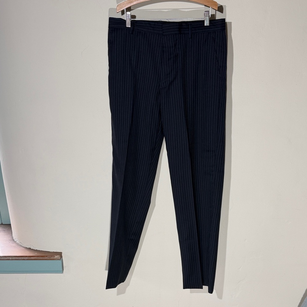 Banana Republic Men's Dark Blue Striped Dress Pants